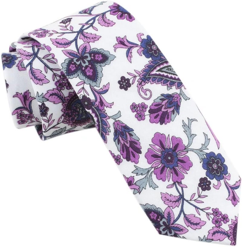 Elfeves Men's Skinny Solid Color Tie Causal Cotton Linen Narrow Slim cut Necktie - Image 3